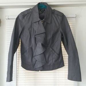 Genuine Leather Motorcycle Jacket, size 6